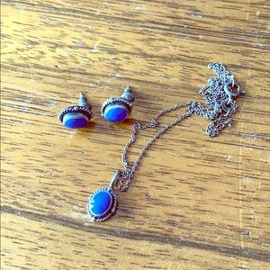 925 Silver & Blue Necklace Set